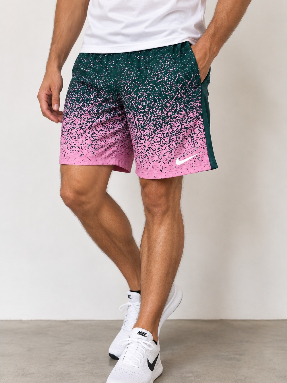 Nike Men's Green/Pink Gradient Training Shorts Running athletic shorts Size XL